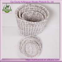 Cheap Wicker Baskets, Storage willow laundry basket with fabric, handmade seagrass straw wicker maize basket