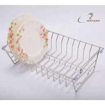 Kitchen hardware stainless steel 304 sink drainer basket over sink drying wire rack for fruit