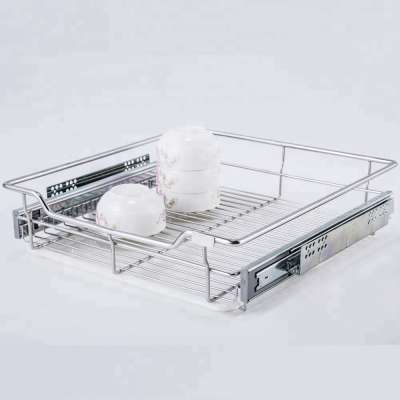 Kitchen hardware drawer stainless steel 304  pull out cabinet wire baskets for bowl in malaysia