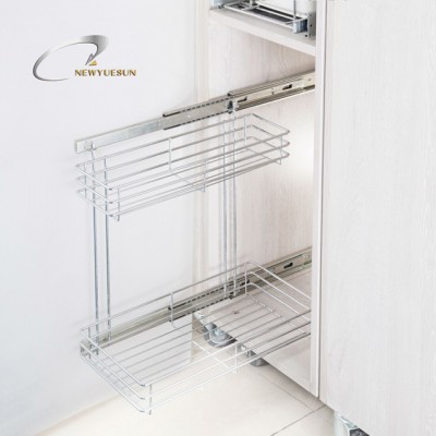 Kitchen cabinet drawer baskets side pull out wire storage basket