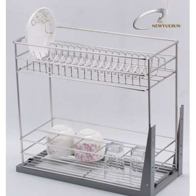 Kitchen baskets drawers stainless steel 304 pull out storage food basket for cabinet with soft-closing