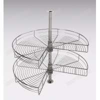 Kitchen cabinet metal wire revolving swing trays lazy susan storage basket