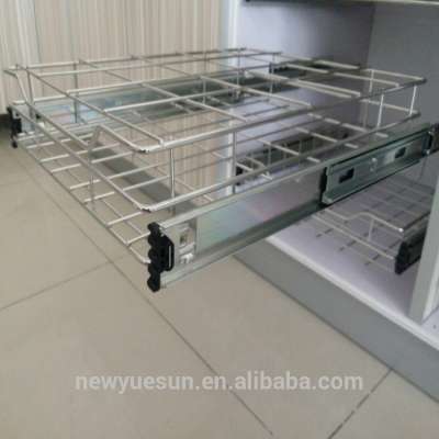 Side out kitchen under cabinet wire baskets