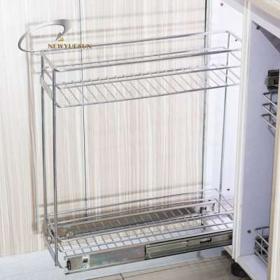 Kitchen cabinet sliding pullout wire storage basket