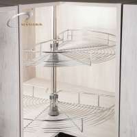 Kitchen cabinet 180 metal wire revolving magic corner basket