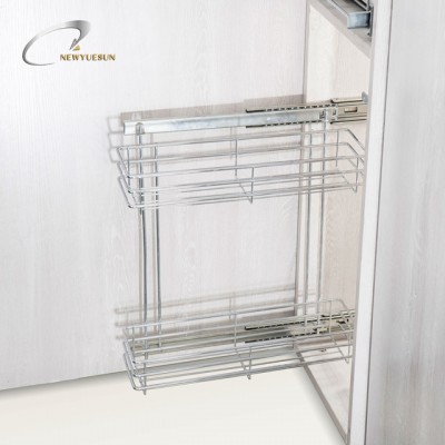 Kitchen drawer slide pull-out wire basket for storage