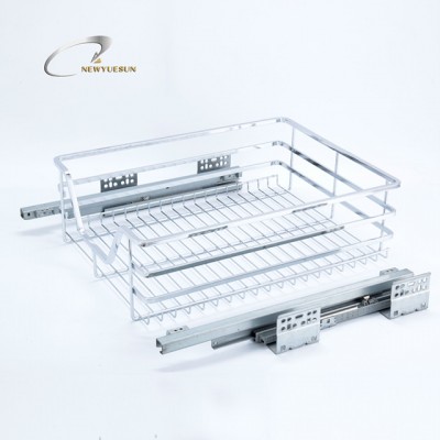 Cabinet dish & plate pull out drawer basket