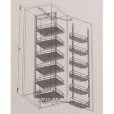 kitchen pull out four to six layers pantry cupboards