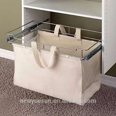 wardrobe metal pull out laundry hamper basket