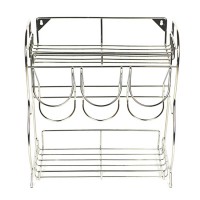 Kitchen Stainless Steel Spice Organizer Storage Rack for Cans Jars Bottles